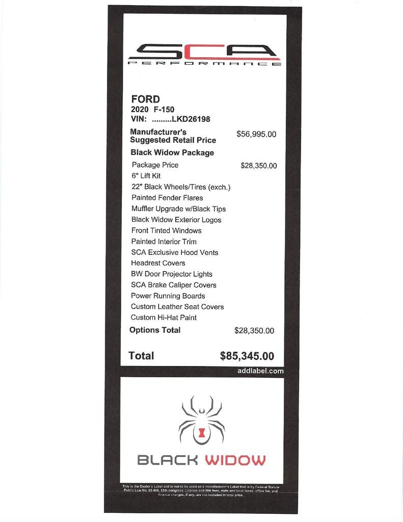 2020 Ford F-150 XLT BLACK WIDOW