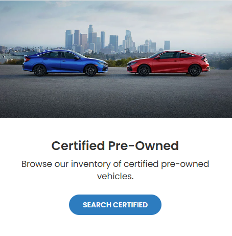 Certified Pre-Owned Vehicles at McCarthy Honda
