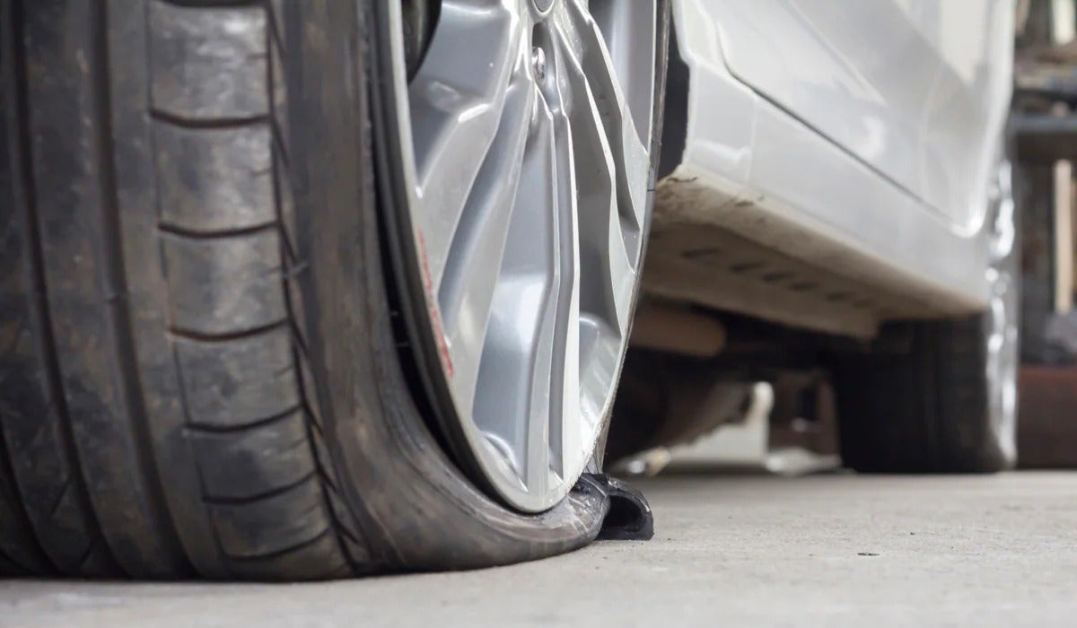 image of a flat tire